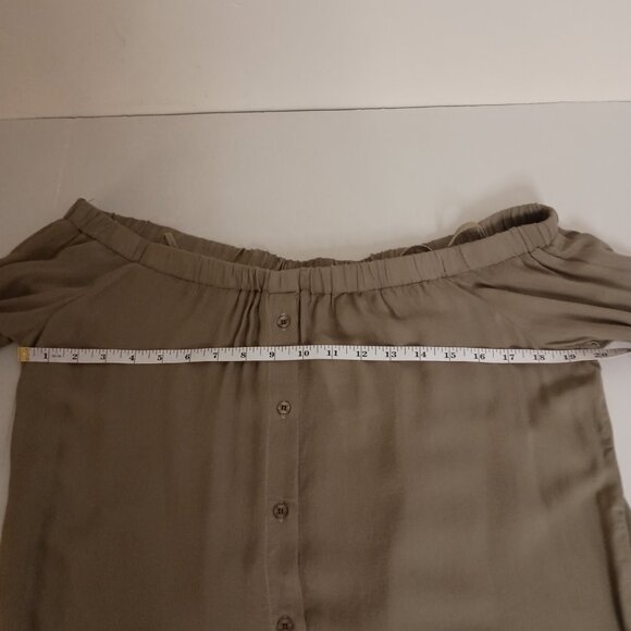 Bella Dahl Women’s Olive Green Off-the-Shoulder High-Low Top Size L Large NWT - Picture 11 of 16